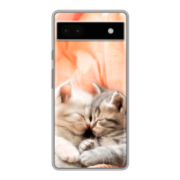 Силиконовый чехол на Google Pixel 6a с принтом Котята