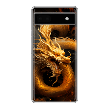Силиконовый чехол на Google Pixel 6a с принтом Золотой дракон Силиконовый чехол на Google Pixel 6a с принтом Золотой дракон