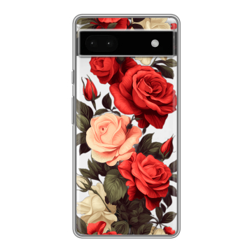 Силиконовый чехол на Google Pixel 6a с принтом Розы