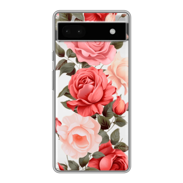 Силиконовый чехол на Google Pixel 6a с принтом Розы