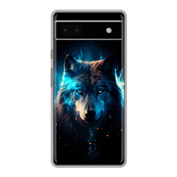 Силиконовый чехол на Google Pixel 6a с принтом Волк ночной Силиконовый чехол на Google Pixel 6a с принтом Волк ночной