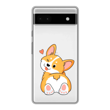 Силиконовый чехол на Google Pixel 6a с принтом Корги