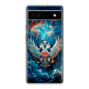 Силиконовый чехол на Google Pixel 6a с принтом Герб флаг России