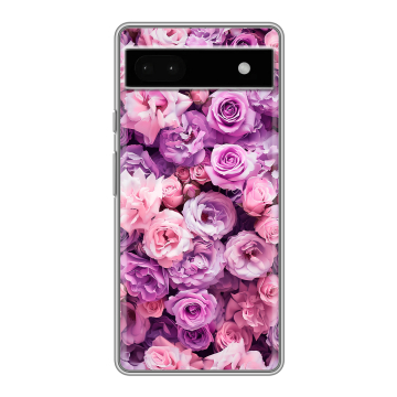 Силиконовый чехол на Google Pixel 6a с принтом лавандовые розы