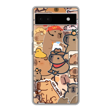 Силиконовый чехол на Google Pixel 6a с принтом капибара