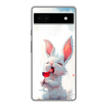 Силиконовый чехол на Google Pixel 6a с принтом кролик зайчик
