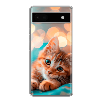 Силиконовый чехол на Google Pixel 6a с принтом котик