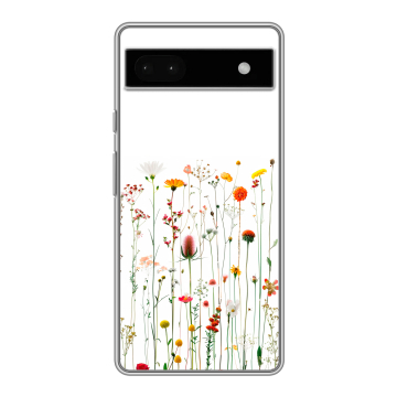 Силиконовый чехол на Google Pixel 6a с принтом цветы