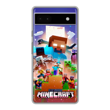 Силиконовый чехол на Google Pixel 6a с принтом Майнкрафт Minecraft Силиконовый чехол на Google Pixel 6a с принтом Майнкрафт Minecraft