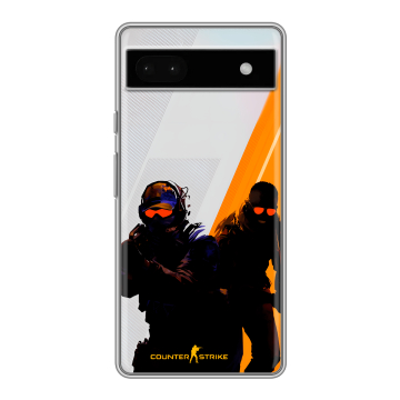 Силиконовый чехол на Google Pixel 6a с принтом Контер страйк Counter strike