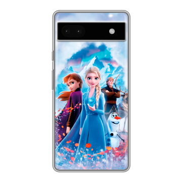 Силиконовый чехол на Google Pixel 6a с принтом Холодное сердце Frozen