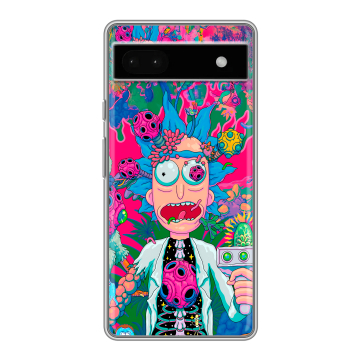 Силиконовый чехол на Google Pixel 6a с принтом Рик и Морти Rick Morty