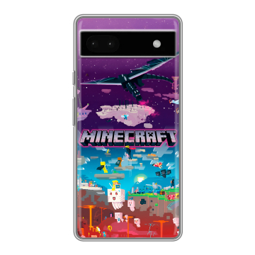Силиконовый чехол на Google Pixel 6a с принтом Майнкрафт Minecraft