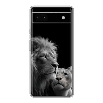 Силиконовый чехол на Google Pixel 6a с принтом Лев кошки