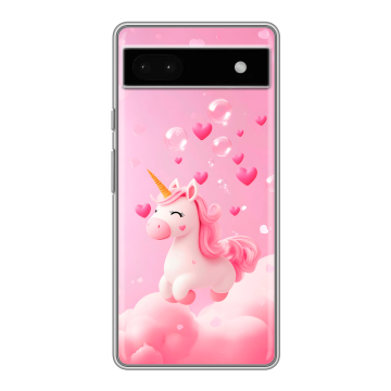 Силиконовый чехол на Google Pixel 6a с принтом Единорог Силиконовый чехол на Google Pixel 6a с принтом Единорог