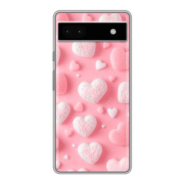 Силиконовый чехол на Google Pixel 6a с принтом Сердечки Силиконовый чехол на Google Pixel 6a с принтом Сердечки