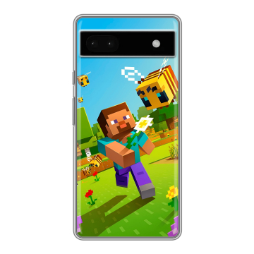 Силиконовый чехол на Google Pixel 6a с принтом Майнкрафт Minecraft Силиконовый чехол на Google Pixel 6a с принтом Майнкрафт Minecraft