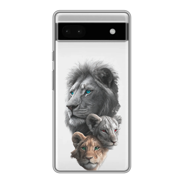 Силиконовый чехол на Google Pixel 6a с принтом Львы