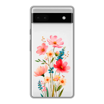 Силиконовый чехол на Google Pixel 6a с принтом Цветы