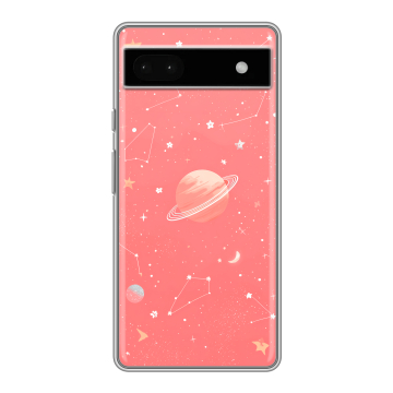Силиконовый чехол на Google Pixel 6a с принтом Розовый космос