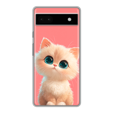 Силиконовый чехол на Google Pixel 6a с принтом Розовый котенок