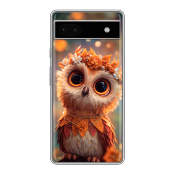 Силиконовый чехол на Google Pixel 6a с принтом Милая сова