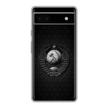 Силиконовый чехол на Google Pixel 6a с принтом Герб Флаг СССР Силиконовый чехол на Google Pixel 6a с принтом Герб Флаг СССР