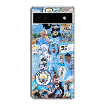 Силиконовый чехол на Google Pixel 6a с принтом Man City Манчестер Сити