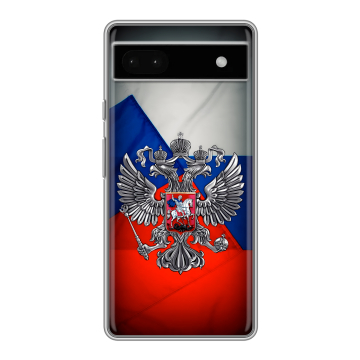 Силиконовый чехол на Google Pixel 6a с принтом Флаг России Силиконовый чехол на Google Pixel 6a с принтом Флаг России