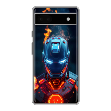 Силиконовый чехол на Google Pixel 6a с принтом IronMan Железный человек