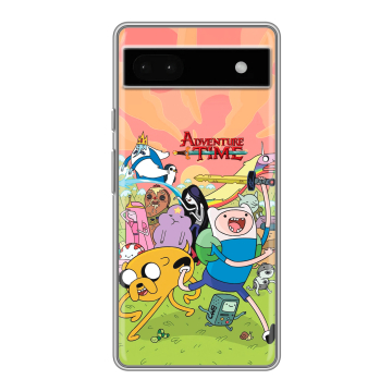 Силиконовый чехол на Google Pixel 6a с принтом Adventure time Время приключений
