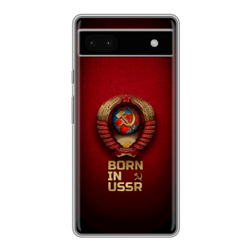 Силиконовый чехол на Google Pixel 6a с принтом Флаг Герб СССР