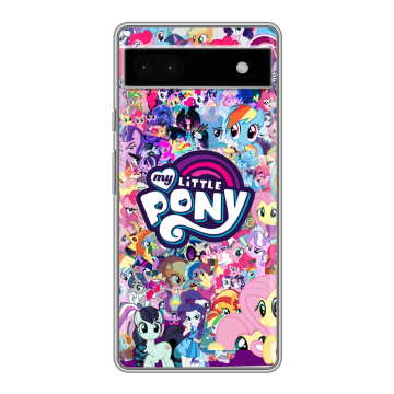 Силиконовый чехол на Google Pixel 6a с принтом My little pony Дружба чудо