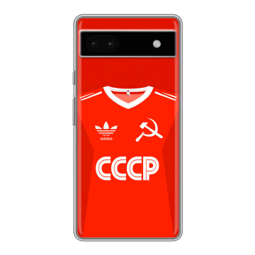 Силиконовый чехол на Google Pixel 6a с принтом Флаг Герб СССР