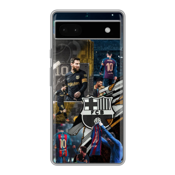 Силиконовый чехол на Google Pixel 6a с принтом Messi Barcelona Силиконовый чехол на Google Pixel 6a с принтом Messi Barcelona