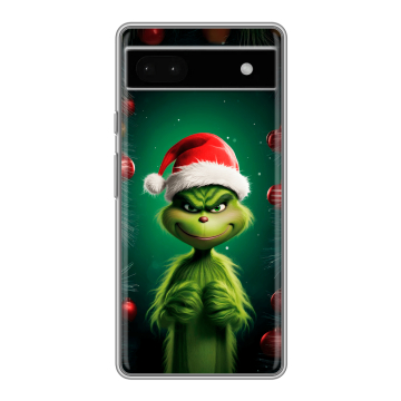 Силиконовый чехол на Google Pixel 6a с принтом Гринч Новый год Рождество