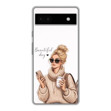 Силиконовый чехол на Google Pixel 6a с принтом женский