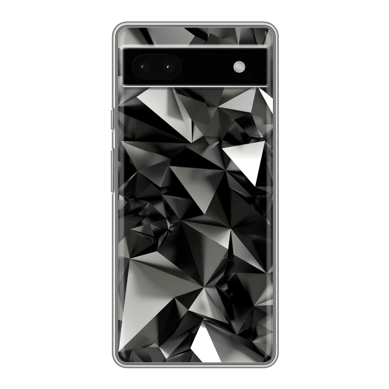 Силиконовый чехол на Google Pixel 6a с принтом Черные кристаллы Силиконовый чехол на Google Pixel 6a с принтом Черные кристаллы