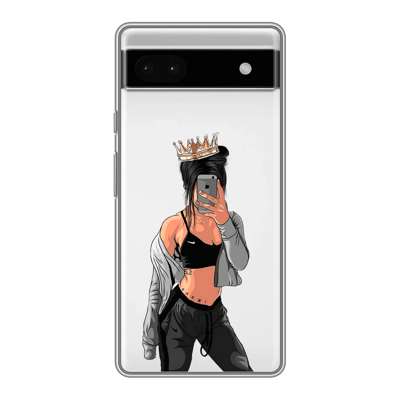 Силиконовый противоударный чехол на Google Pixel 6a с принтом Женские принты Силиконовый противоударный чехол на Google Pixel 6a с принтом Женские принты