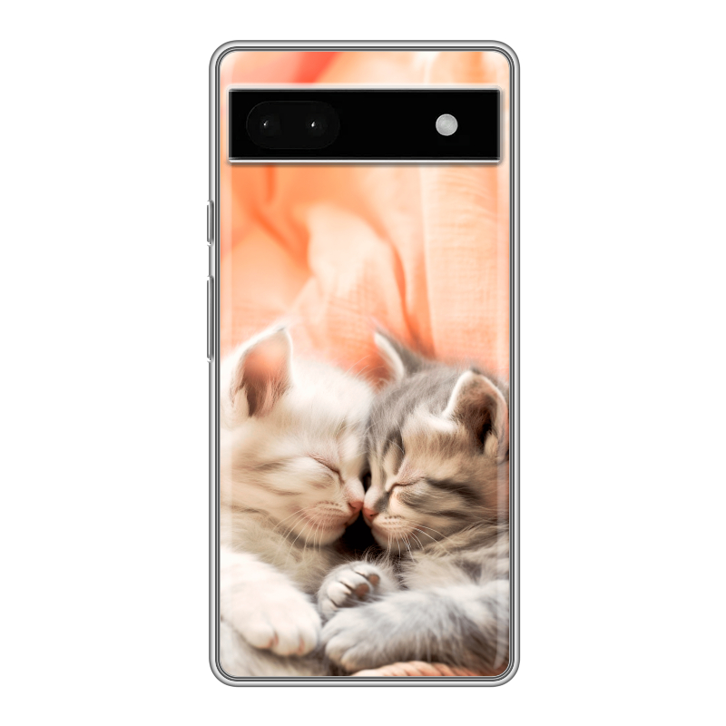 Силиконовый противоударный чехол на Google Pixel 6a с принтом Котята Силиконовый противоударный чехол на Google Pixel 6a с принтом Котята
