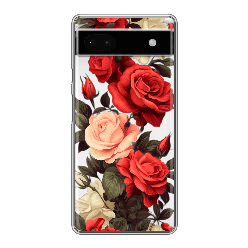 Силиконовый чехол на Google Pixel 6a с принтом Розы Силиконовый чехол на Google Pixel 6a с принтом Розы