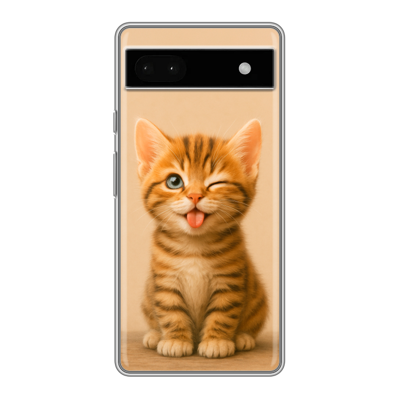 Силиконовый противоударный чехол на Google Pixel 6a с принтом котенок Силиконовый противоударный чехол на Google Pixel 6a с принтом котенок
