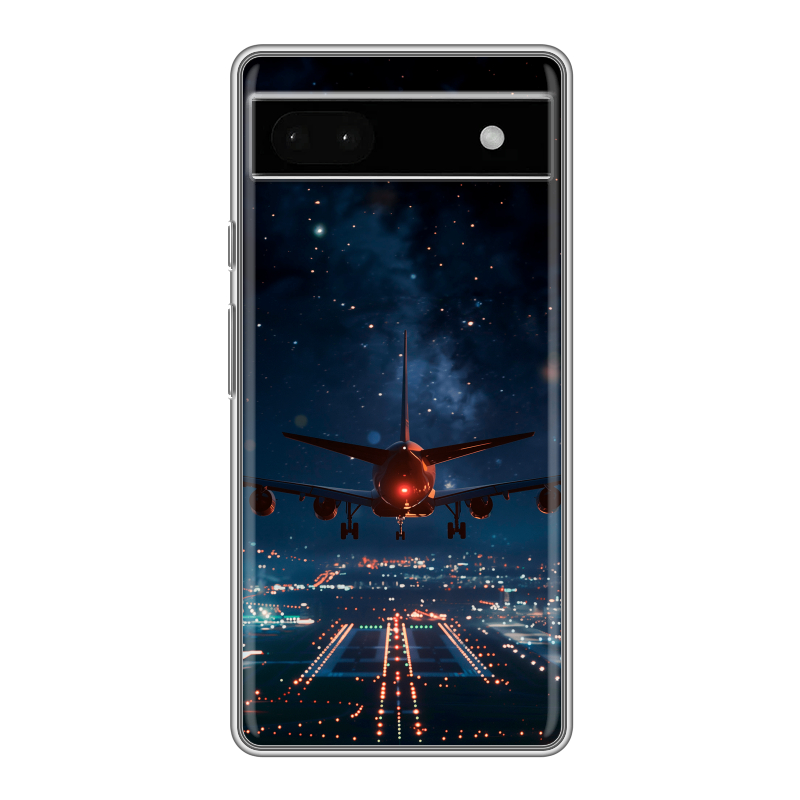 Силиконовый чехол на Google Pixel 6a с принтом самолет Силиконовый чехол на Google Pixel 6a с принтом самолет