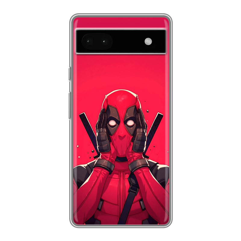 Силиконовый противоударный чехол на Google Pixel 6a с принтом Дедпул Deadpool Силиконовый противоударный чехол на Google Pixel 6a с принтом Дедпул Deadpool