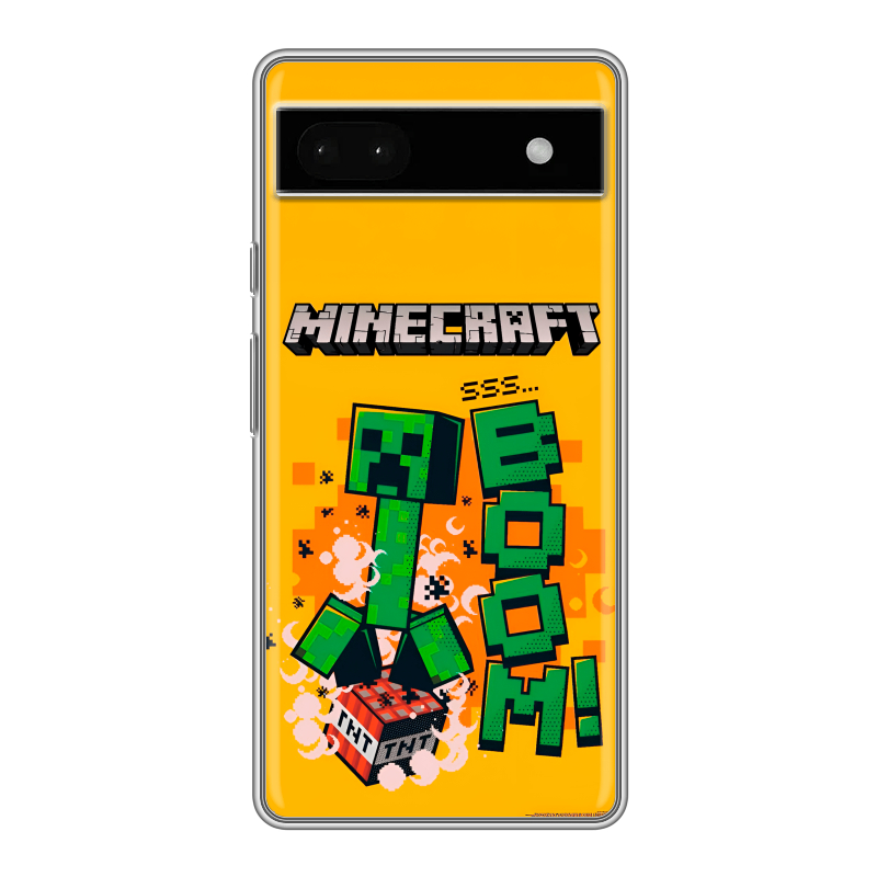 Силиконовый противоударный чехол на Google Pixel 6a с принтом Майнкрафт Minecraft Силиконовый противоударный чехол на Google Pixel 6a с принтом Майнкрафт Minecraft