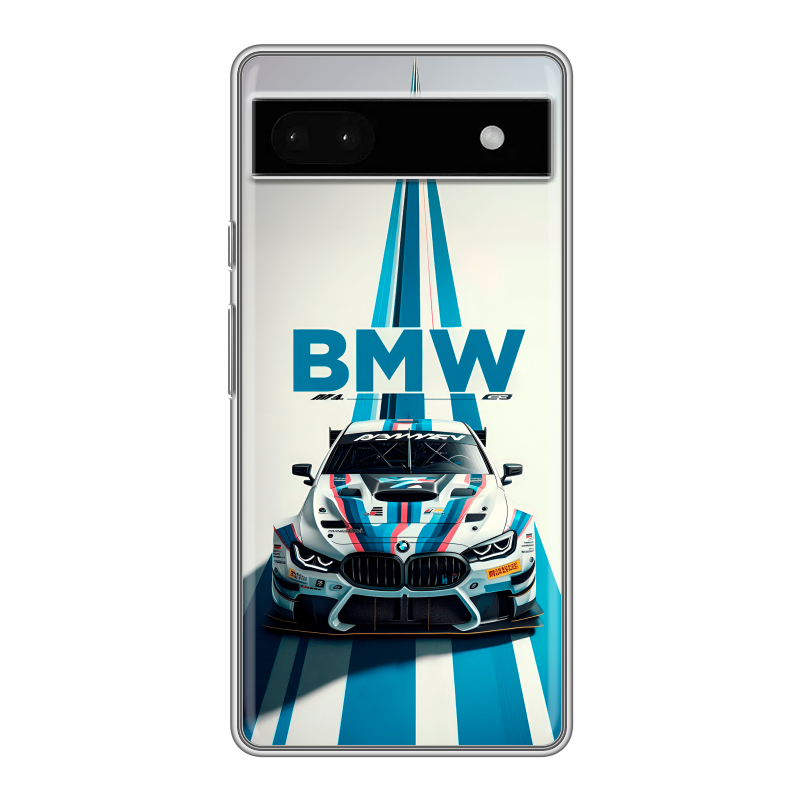 Силиконовый противоударный чехол на Google Pixel 6a с принтом БМВ BMW Силиконовый противоударный чехол на Google Pixel 6a с принтом БМВ BMW