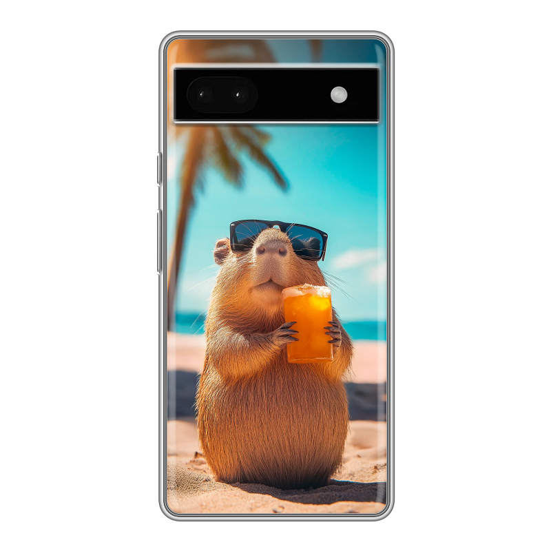 Силиконовый чехол на Google Pixel 6a с принтом Капибара Силиконовый чехол на Google Pixel 6a с принтом Капибара