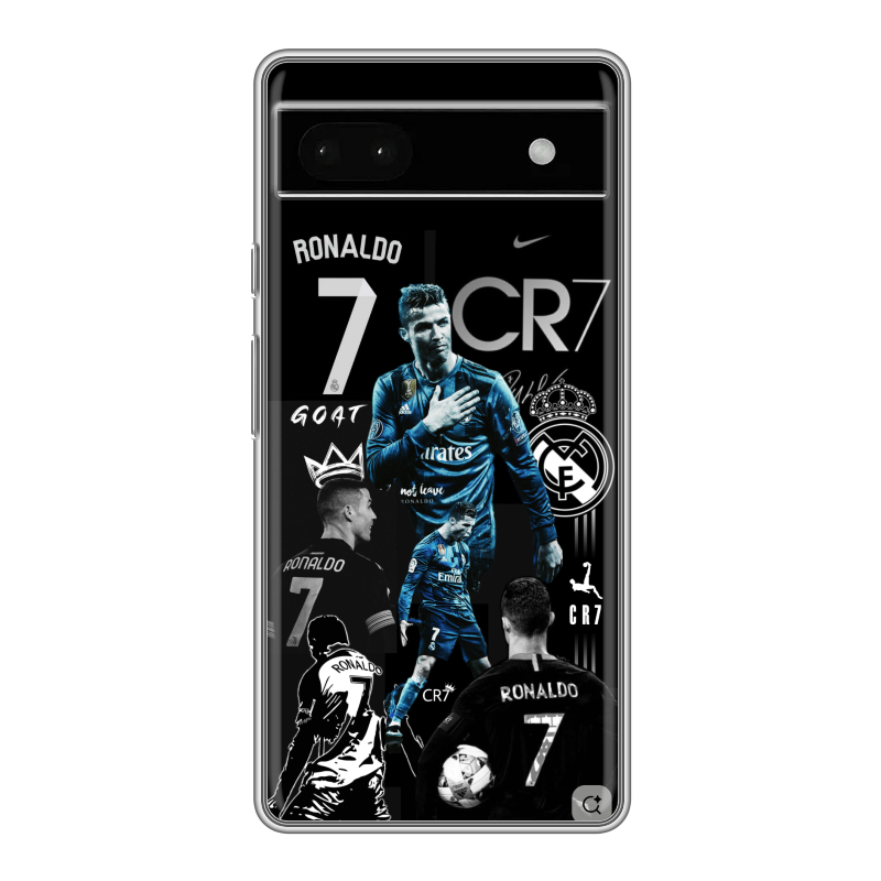 Силиконовый чехол на Google Pixel 6a с принтом Реал Роналдо Силиконовый чехол на Google Pixel 6a с принтом Реал Роналдо