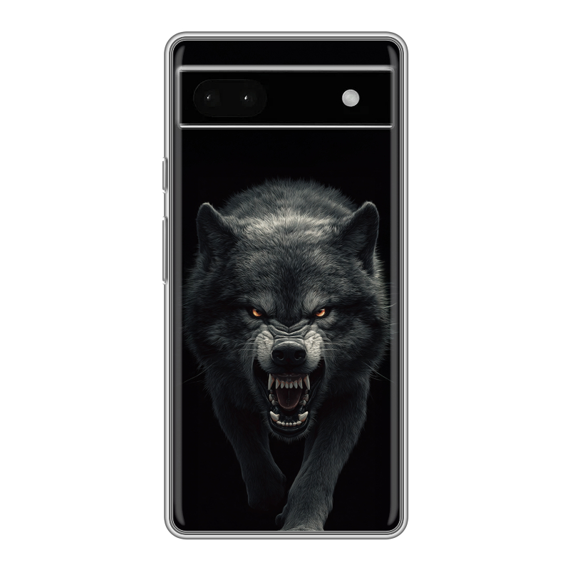 Силиконовый противоударный чехол на Google Pixel 6a с принтом Волк Силиконовый противоударный чехол на Google Pixel 6a с принтом Волк