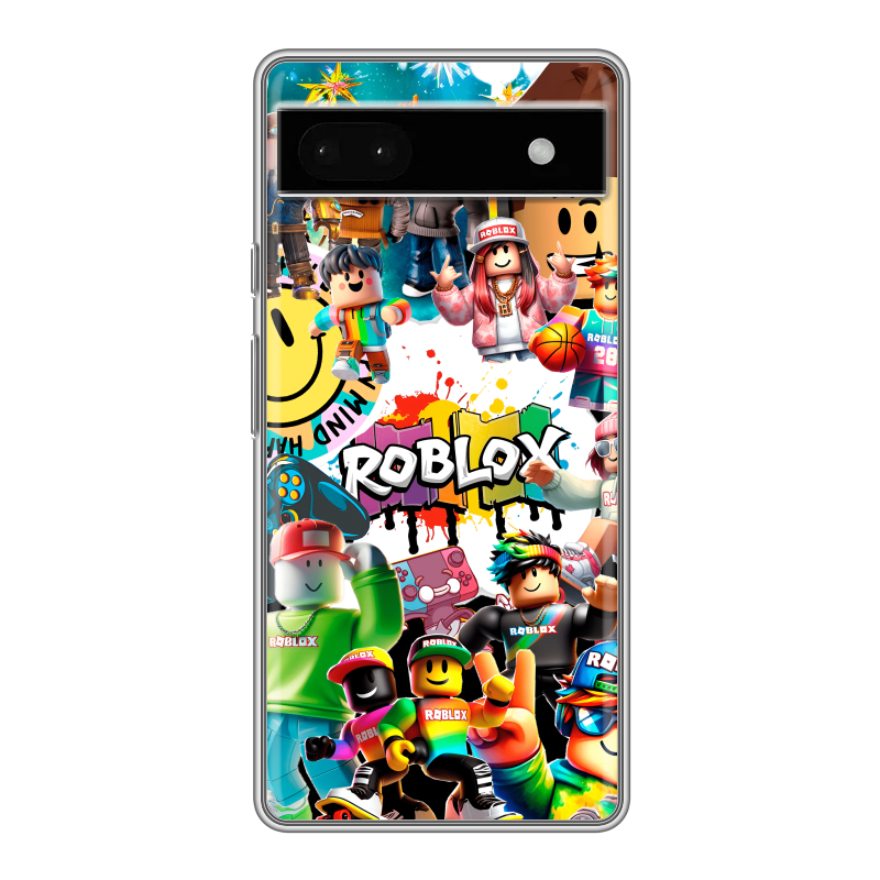Силиконовый противоударный чехол на Google Pixel 6a с принтом Roblox Роблокс Силиконовый противоударный чехол на Google Pixel 6a с принтом Roblox Роблокс